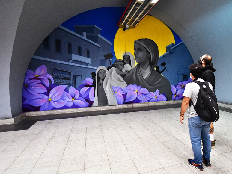 Üçyol Metro İstasyonu'na Mural